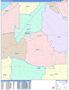 Cleveland Heights  Wall Map Color Cast Style